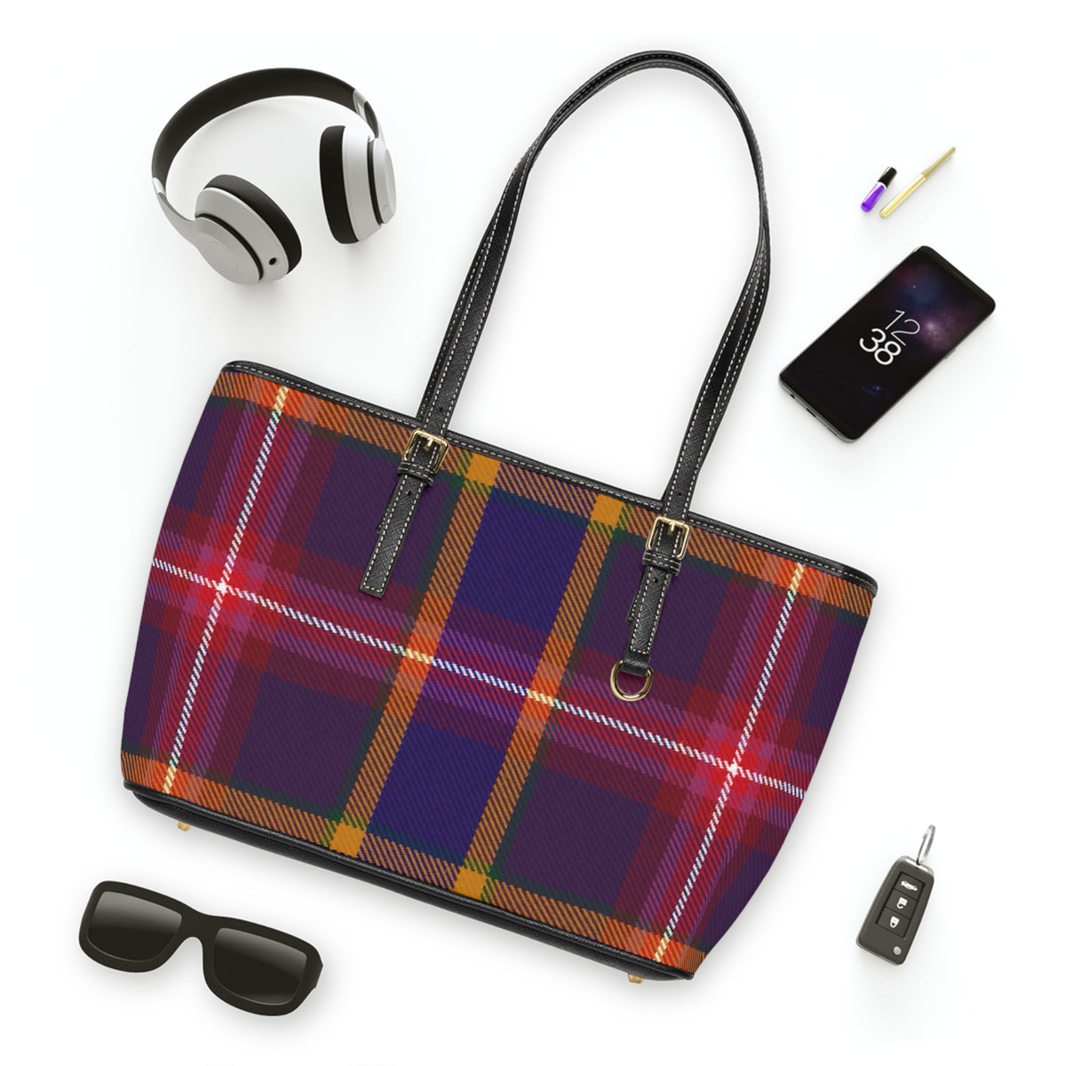 Fenix-Umbran Tartan PU Leather Shoulder Bag — Official Shadow Crown Saga Tote